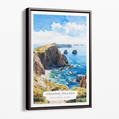 00 - Framed Channel Islands National Park Watercolor Canvas Print - Portrait - Main.jpg