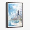 00 - Framed Chicago Skyline - Watercolor Canvas Print - Portrait - Main.jpg