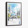 00 - Framed Chicago The Bean Cloud Gate Watercolor Canvas Print - Portrait - Main.jpg