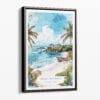 00 - Framed Costa Rica Playa Ventana Watercolor Canvas Print - Portrait - Main.jpg