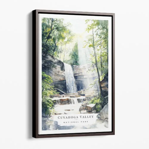 00 - Framed Cuyahoga Valley National Park Watercolor Canvas Print - Portrait - Main.jpg