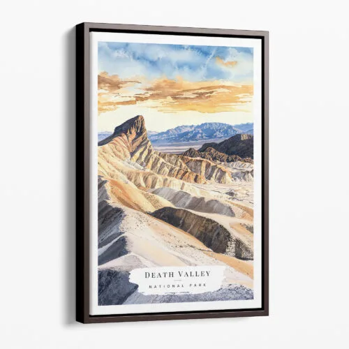 00 - Framed Death Valley National Park Watercolor Canvas Print - Portrait - Main.jpg