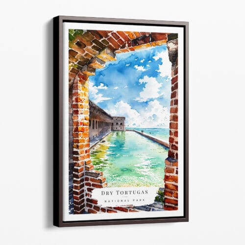 00 - Framed Dry Tortugas National Park Watercolor Canvas Print - Portrait - Main.jpg