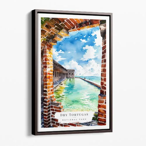 00 - Framed Dry Tortugas National Park Watercolor Canvas Print - Portrait - Main.jpg