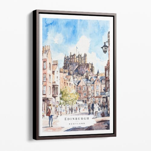 00 - Framed Edinburgh - Watercolor Canvas Print - Portrait - Main.jpg