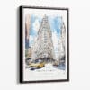 00 - Framed Flatiron - Watercolor Canvas Print - Portrait - Main.jpg