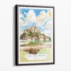 00 - Framed France Mont Saint Michel Watercolor Canvas Print - Portrait - Main.jpg