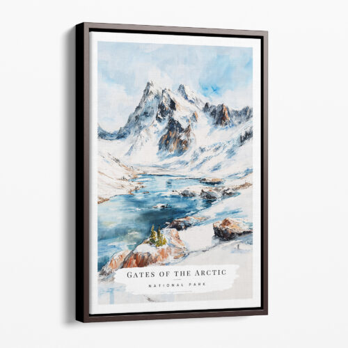 00 - Framed Gates of the Arctic National Park Watercolor Canvas Print - Portrait - Main.jpg