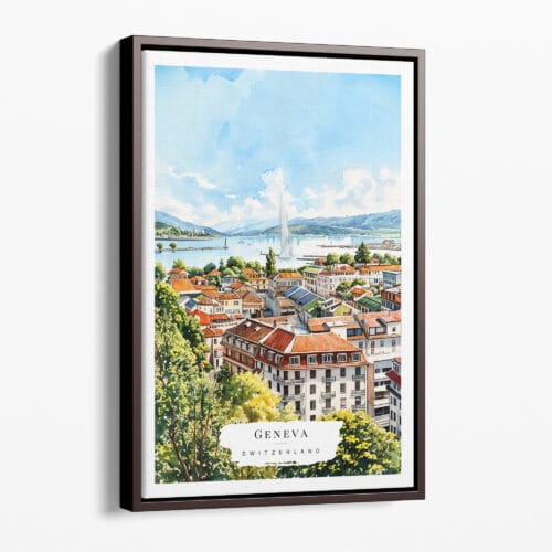 00 - Framed Geneva Switzerland Watercolor Canvas Print - Portrait - Main.jpg