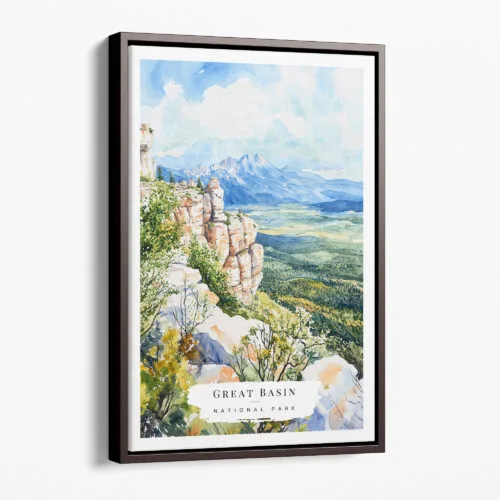 00 - Framed Great Basin National Park Watercolor Canvas Print - Portrait - Main.jpg