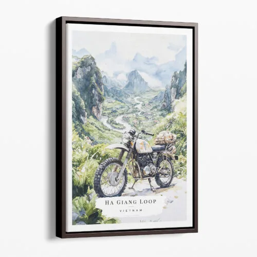 00 - Framed Ha Giang Loop Vietnam Watercolor Canvas Print - Portrait - Main.jpg