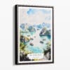 00 - Framed Ha Long Bay Vietnam Watercolor Canvas Print - Portrait - Main.jpg