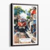 00 - Framed Hanoi Train Street Vietnam Watercolor Canvas Print - Portrait - Main.jpg