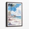 00 - Framed Hawaii Honolulu Waikiki - Watercolor Canvas Print - Portrait - Main.jpg