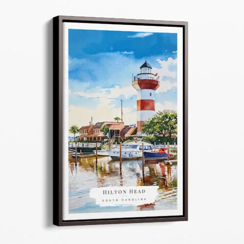 00 - Framed Hilton Head South Carolina Watercolor Canvas Print - Portrait - Main.jpg