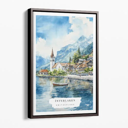 00 - Framed Interlaken Watercolor Canvas Print - Portrait - Main.jpg
