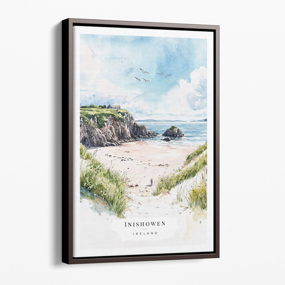 00 - Framed Ireland - Inishowen - Watercolor Canvas Print - Portrait - Main.jpg