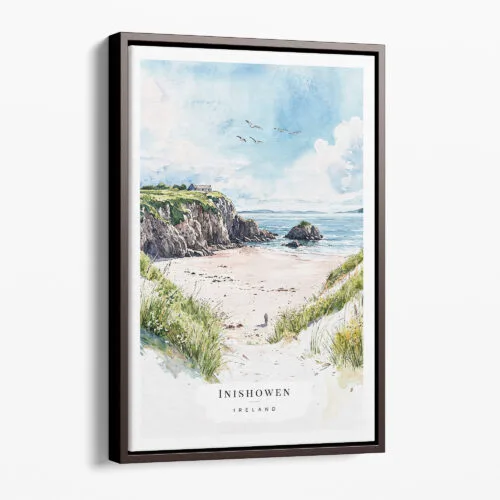 00 - Framed Ireland - Inishowen - Watercolor Canvas Print - Portrait - Main.jpg
