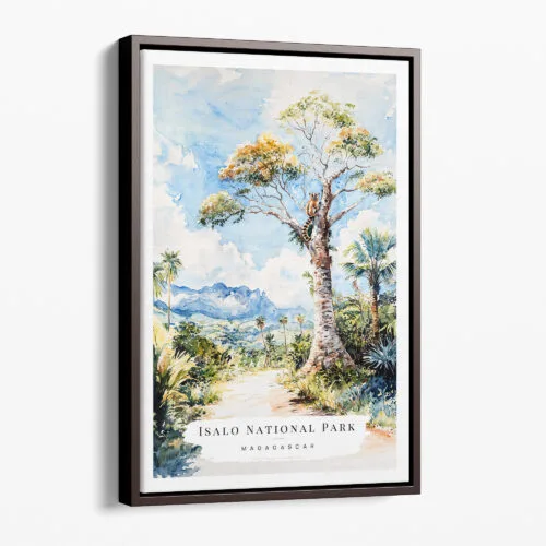 00 - Framed Isalo National Park Watercolor Canvas Print - Portrait - Main.jpg