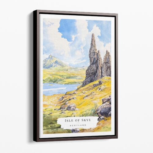 00 - Framed Isle of Skye Watercolor Canvas Print - Portrait - Main.jpg