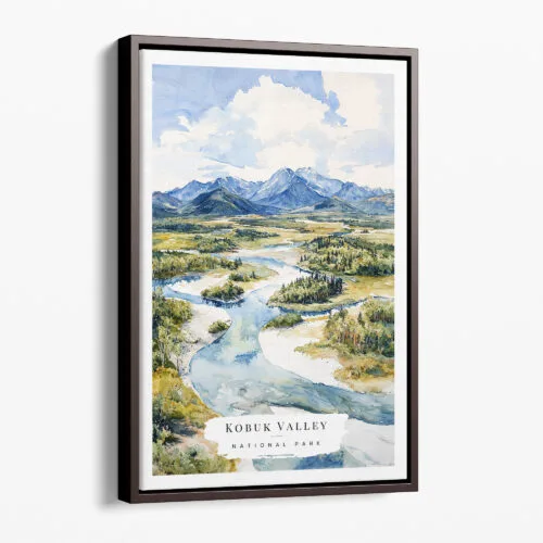 00 - Framed Kobuk Valley National Park Watercolor Canvas Print - Portrait - Main.jpg