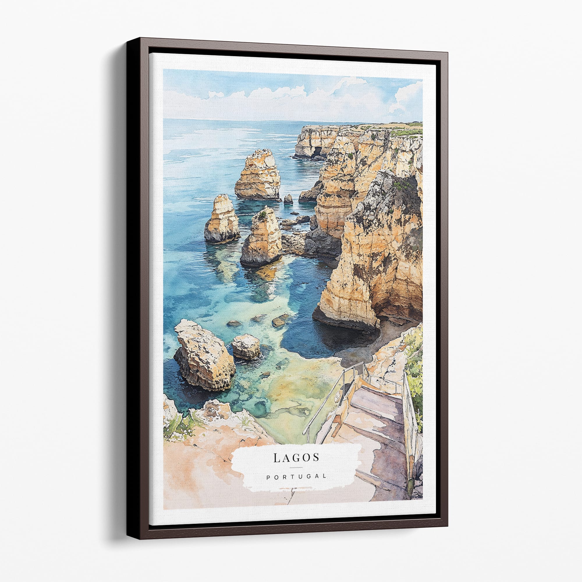 Lagos Portugal Watercolor Canvas Art Print - Coastal Landscape Wall Décor 12 Lagos Portugal Watercolor Canvas Art Print – Coastal Landscape Wall Décor