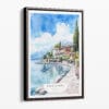 00 - Framed Lake Garda Italy Watercolor Canvas Print - Portrait - Main.jpg