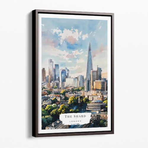 00 - Framed London The Shard Watercolor Canvas Print - Portrait - Main.jpg