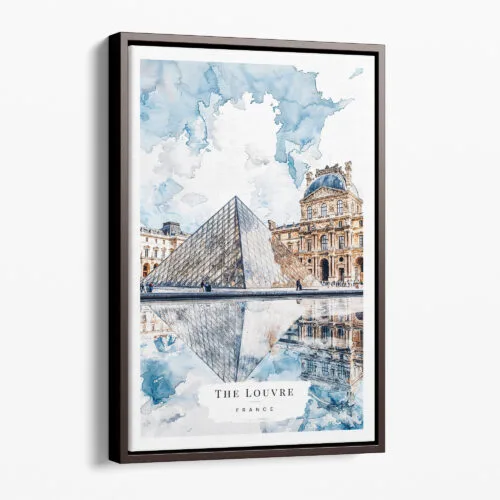 00 - Framed Louvre Watercolor Canvas Print - Portrait - Main.jpg