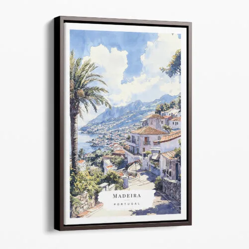 00 - Framed Madeira - Watercolor Canvas Print - Portrait - Main.jpg