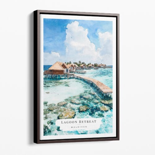 00 - Framed Maldives Watercolor Canvas Print - Portrait - Main.jpg