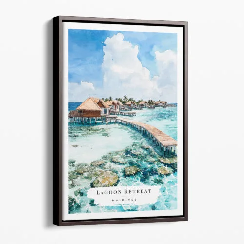 00 - Framed Maldives Watercolor Canvas Print - Portrait - Main.jpg