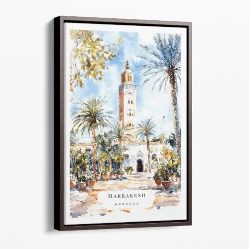 00 - Framed Marrakesh Watercolor Canvas Print - Portrait - Main.jpg