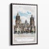 00 - Framed Mexico Metropolitan Cathedral Watercolor Canvas Print - Portrait - Main.jpg
