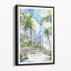 00 - Framed Miami Beach Watercolor Canvas Print - Portrait - Main.jpg