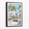 00 - Framed Miami Watercolor Canvas Print - Portrait - Main.jpg