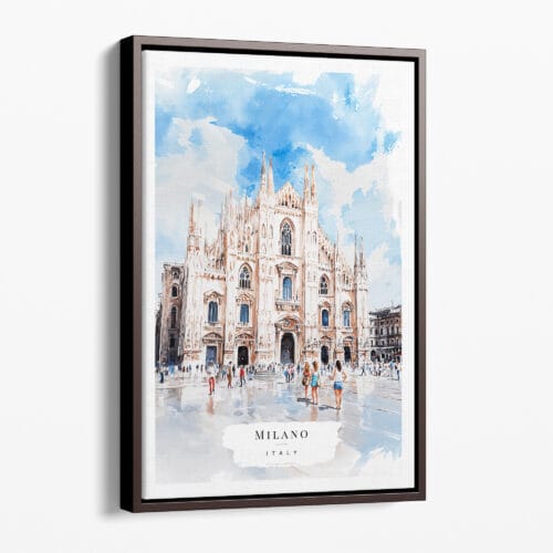 00 - Framed Milano Italy Watercolor Canvas Print - Portrait - Main.jpg