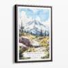 00 - Framed Mount Rainier National Park Watercolor Canvas Print - Portrait - Main.jpg