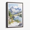 00 - Framed North Cascades National Park Watercolor Canvas Print - Portrait - Main.jpg