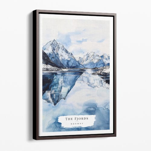 00 - Framed Norway Watercolor Canvas Print - Portrait - Main.jpg