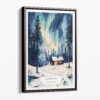 00 - Framed Nothern Lights Finland Watercolor Canvas Print - Portrait - Main.jpg