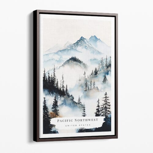 00 - Framed Pacific Northwest Watercolor Canvas Print - Portrait - Main.jpg