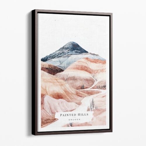 00 - Framed Painted Hills Oregon Watercolor Canvas Print - Portrait - Main.jpg