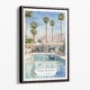 00 - Framed Palm Springs Pool Villa Watercolor Canvas Print - Portrait - Main.jpg