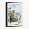 00 - Framed Peak District England Watercolor Canvas Print - Portrait - Main.jpg