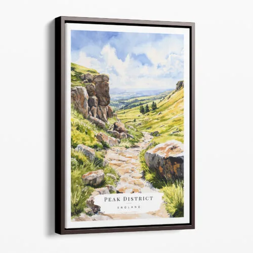 00 - Framed Peak District Watercolor Canvas Print - Portrait - Main.jpg