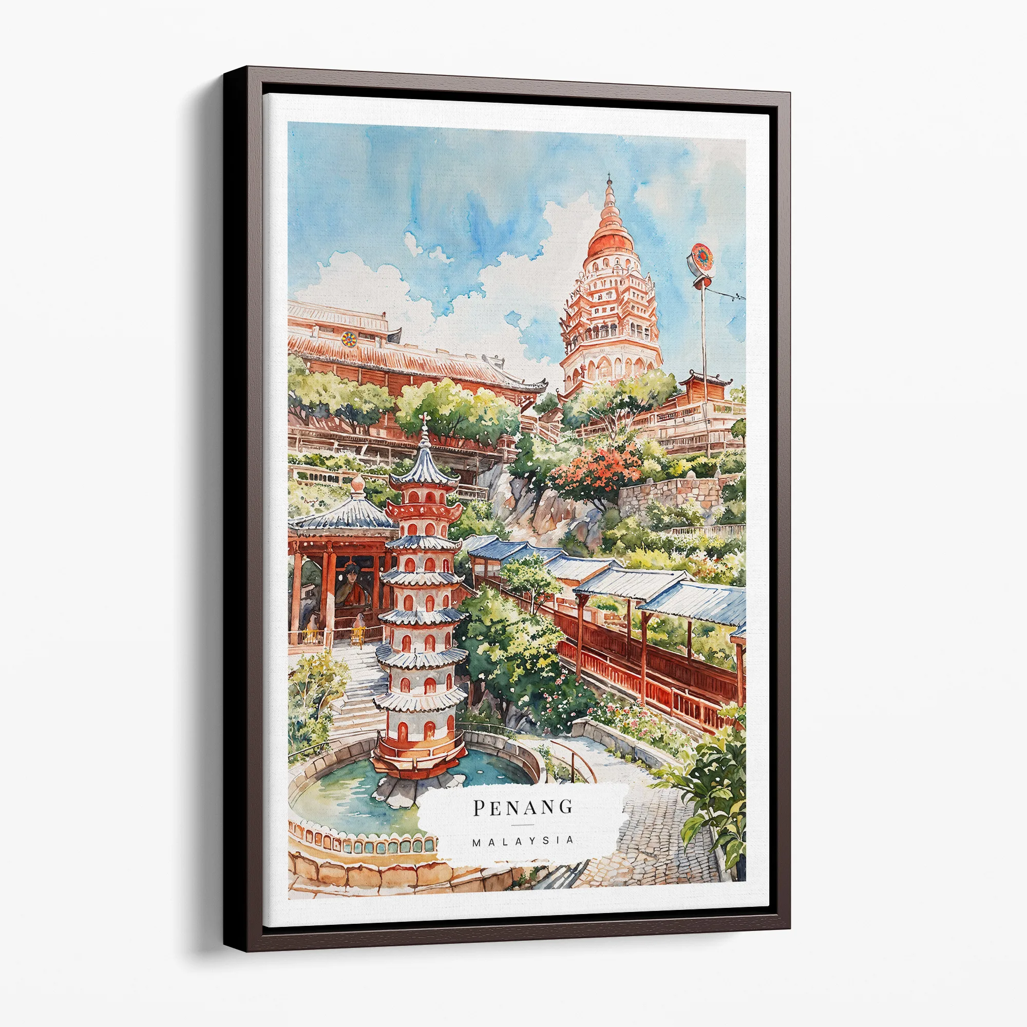 Penang Malaysia Watercolor Canvas Art Print - Serene Landscape Wall Decor 6 Penang Malaysia Watercolor Canvas Art Print – Serene Landscape Wall Decor