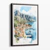 00 - Framed Perast Montenegro Watercolor Canvas Print - Portrait - Main.jpg