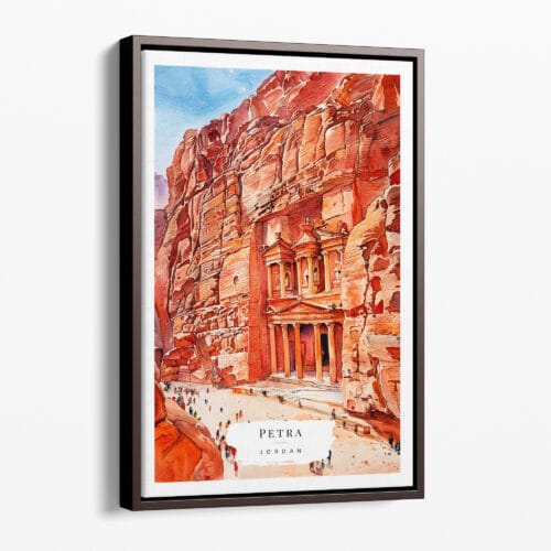 00 - Framed Petra Jordan Watercolor Canvas Print - Portrait - Main.jpg