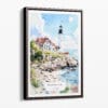 00 - Framed Portland Maine Watercolor Canvas Print - Portrait - Main.jpg